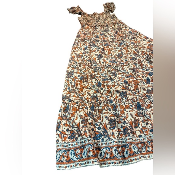 Anthropologie Love The Label Smocked Bust Tiered Bouquet Maxi Dress Size Large - Picture 6 of 12